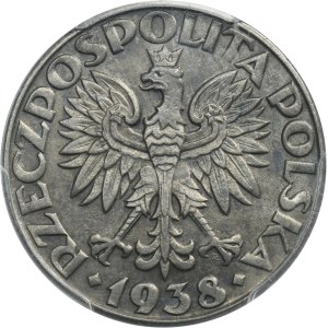 German Occupation, 50 groschen 1938 - PCGS AU58 - IRON