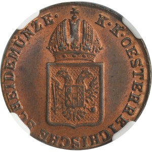 Austria, Franciszek II, 1/2 Krajcara Wiedeń 1816 A - NGC MS64 RB