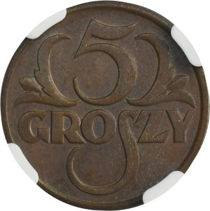 5 groszy 1928 - NGC MS62 BN