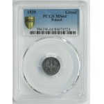 Generalna Gubernia, 1 grosz 1939 - PCGS MS64