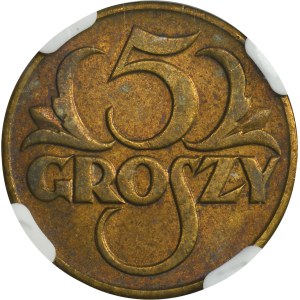 5 groszy 1923 Mosiądz - NGC MS62