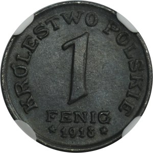 Polish Kingdom, 1 pfennig 1918 - NGC MS65