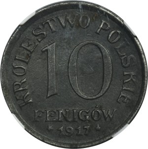 Polish Kingdom, 10 pfennig 1917 - NGC MS62