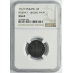 Królestwo Polskie, 10 fenigów 1917 - NGC MS62