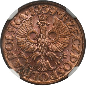 1 grosz 1939 - NGC MS64 RD