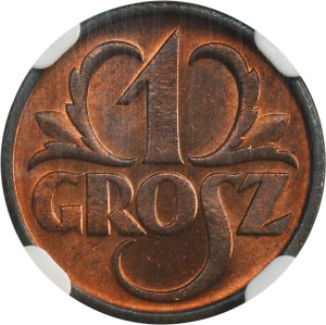1 grosz 1937 - NGC MS66 RB