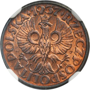 1 grosz 1937 - NGC MS66 RB