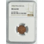 2 grosze 1936 - NGC MS66 RD