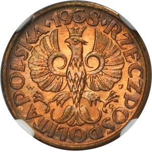 1 grosz 1938 - NGC MS65 RB
