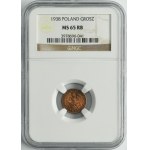 1 grosz 1938 - NGC MS65 RB