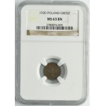 1 grosz 1930 - NGC MS63 BN