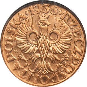 2 grosze 1938 - NGC MS66 RD