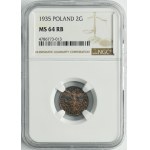 2 grosze 1935 - NGC MS64 RB
