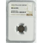 1 grosz 1923 - NGC MS64 BN