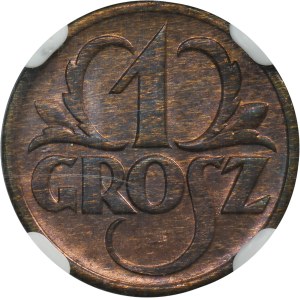 1 grosz 1927 - NGC MS63 RB
