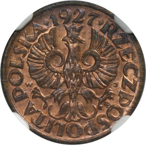 1 grosz 1927 - NGC MS63 RB