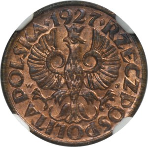 1 grosz 1927 - NGC MS63 RB