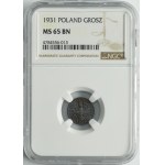 1 grosz 1931 - NGC MS65 BN