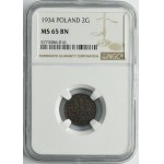 2 grosze 1934 - NGC MS65 BN