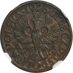 1 grosz 1928 - NGC MS63 BN