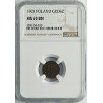 1 grosz 1928 - NGC MS63 BN