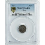 1 grosz 1934 - PCGS MS64 BN