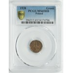 1 grosz 1938 - PCGS MS65 RB