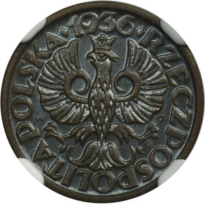 1 grosz 1936 - NGC MS64 BN