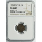 2 grosze 1933 - NGC MS65 BN - RZADKIE