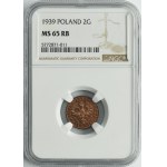 2 grosze 1939 - NGC MS65 RB