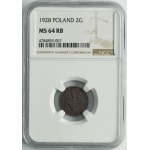 2 grosze 1928 - NGC MS64 RB