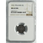 2 grosze 1931 - NGC MS63 BN