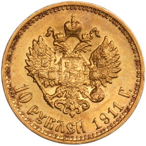 Russia, Nicholas II, 10 Rouble Petersburg 1911 ЭБ