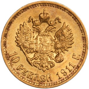 Russia, Nicholas II, 10 Rouble Petersburg 1911 ЭБ