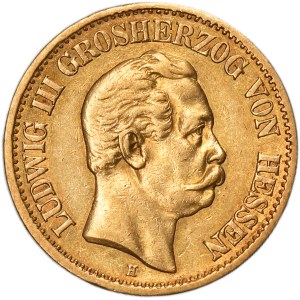 Germany, Grand Duchy of Hesse-Darmstadt, Ludwig III, 10 Mark Darmstadt 1873 H