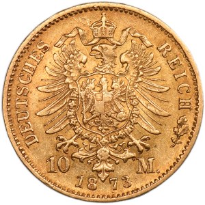 Germany, Grand Duchy of Hesse-Darmstadt, Ludwig III, 10 Mark Darmstadt 1873 H