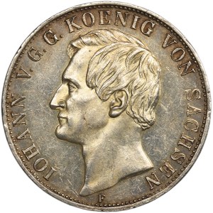 Germany, Kingdom of Saxony, Johann, 2 Thaler Dresden 1855 F