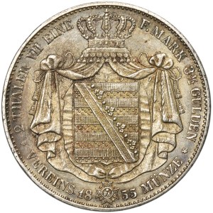 Germany, Kingdom of Saxony, Johann, 2 Thaler Dresden 1855 F