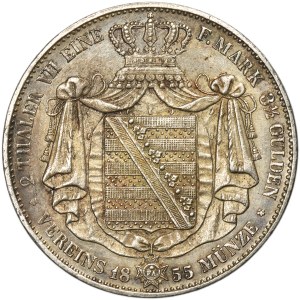 Germany, Kingdom of Saxony, Johann, 2 Thaler Dresden 1855 F