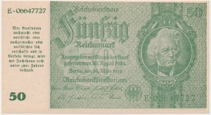 Allemagne, 50 reichsmark 1933 (1945) - Graz, Linz, Salzburg - RARE