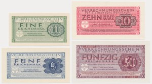 Germany, Wehrmacht, lot 1 Reichsmark - 50 Reichsmark (1944) (4 pcs.)