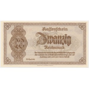 Germany, Sudetenland, 20 Reichsmark 1945