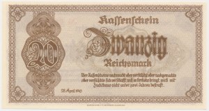 Allemagne, Sudètes, 20 reichsmark 1945