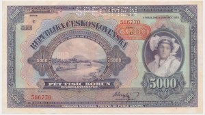 Czechoslovakia, 5.000 Korun 1920 - SPECIMEN -