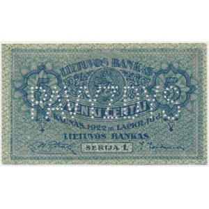 Lithuania, 5 Centai 1922 - SPECIMEN -