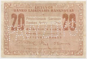 Lituanie, 20 cents 1922 - MODÈLE - RARE
