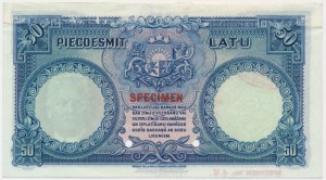 Latvia, 50 Latu 1934 - SPECIMEN - No.48 - RARE