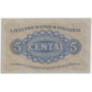 Lithuania, 5 Centai 1922