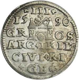 Sigismund III Vasa, 3 Groschen Riga 1590