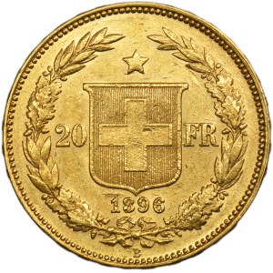 Switzerland, 20 Francs Bern 1896